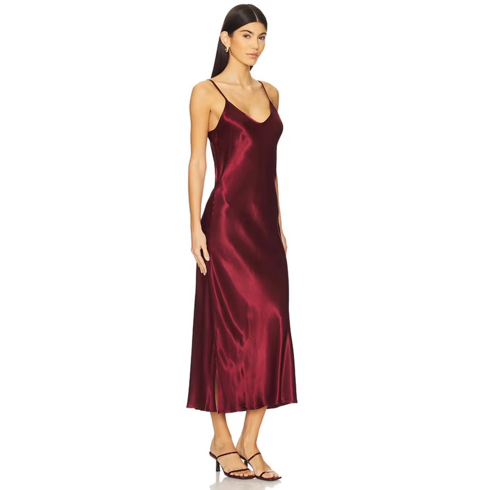 Enza Costa Ruby Satin Bias Cut‎ Slip Dress XS New - Picture 3 of 8